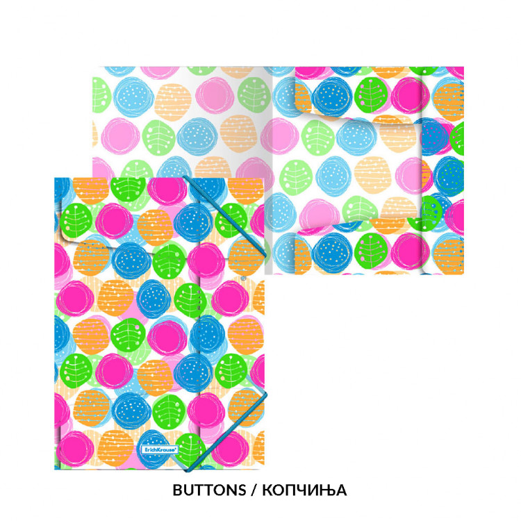 Папка ПВЦ со ластик шарена Erich Krause